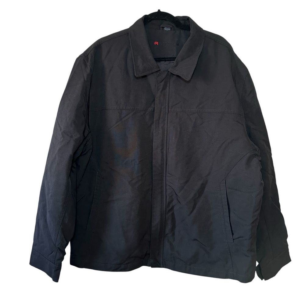 Reaction Kenneth Cole Men's Black Heavyweight Zip Front Nylon Jacket- Size XXL
